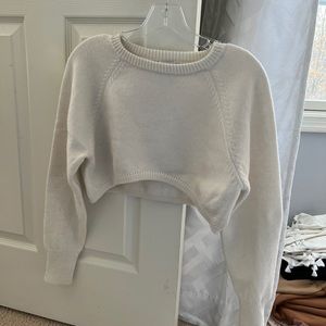Princess Polly White Crop Sweater
